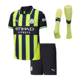 Manchester City Auswärts-Fußballtrikot-Set 2024/25 für Kinder (Trikot + Shorts + Socken)